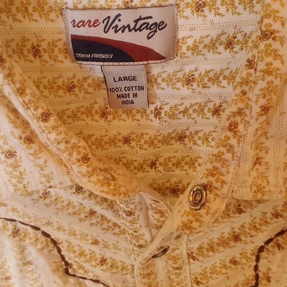 Rare Vintage Unisex Western Raw Edge Snap Down & Sleeve Sz. L Shirt - Picture 5 of 16